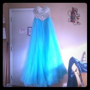 A Cinderella prom dress teal